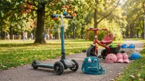 A stable three-wheeled kick scooter with adjustable height for a growing 3-year-old.