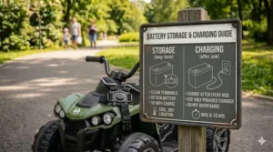 Proper way to connect the charger to an electric ride-on toy battery to ensure long-term battery health.