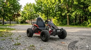 A rugged, battery-powered off-road go-kart illustration highlighting durable ride on toys for 10 year olds.