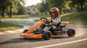 An advanced 36V electric go-kart designed for older youth, highlighting top-tier power levels in a ride on toy voltage guide.