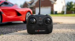 Close-up of the parental remote control transmitter for the LaFerrari ride on car.