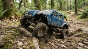 An off-road ride-on car for preteens bouncing over rough terrain with heavy-duty suspension.